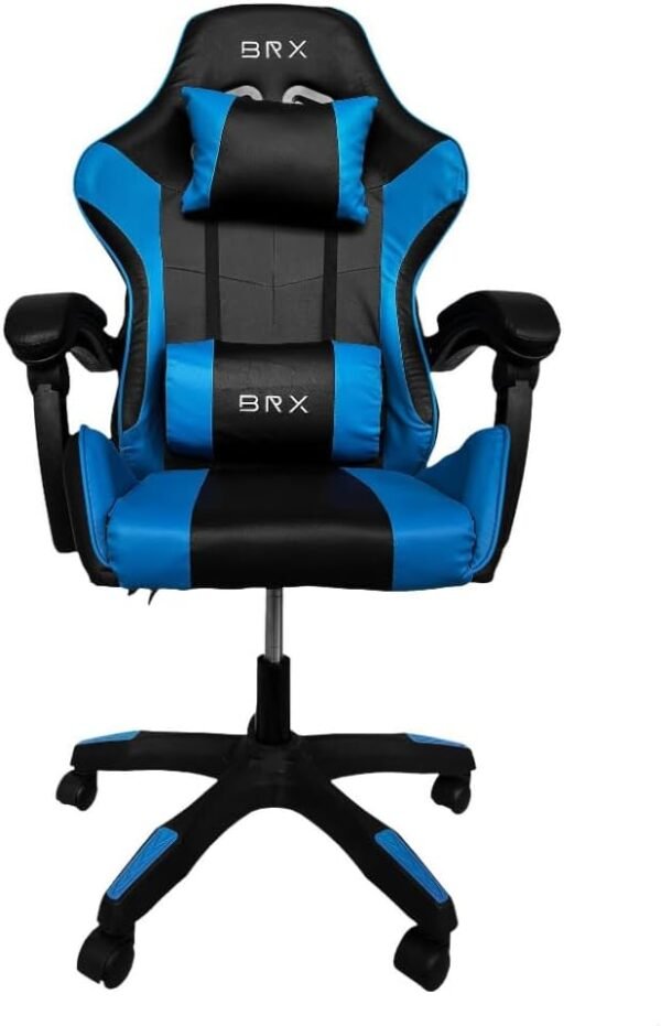Cadeira Gamer Ergonomica Impact BRX c Apoio Braço Reclinável Cor Azul