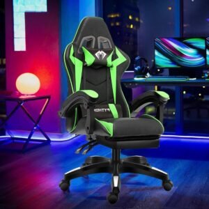 Cadeira Gamer Ergonômica Ultra Verde Reclinável com Apoio Lombar e Design Premium