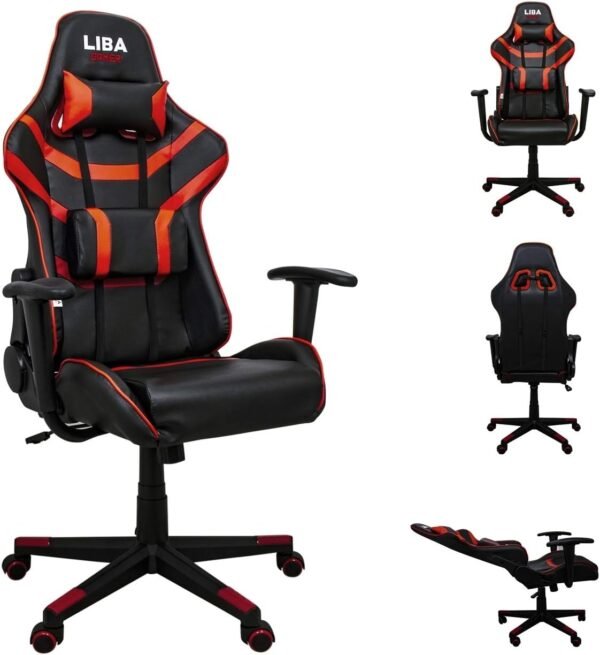 Cadeira Gamer Giratória Ergonômica Liba Gamer Vermelho