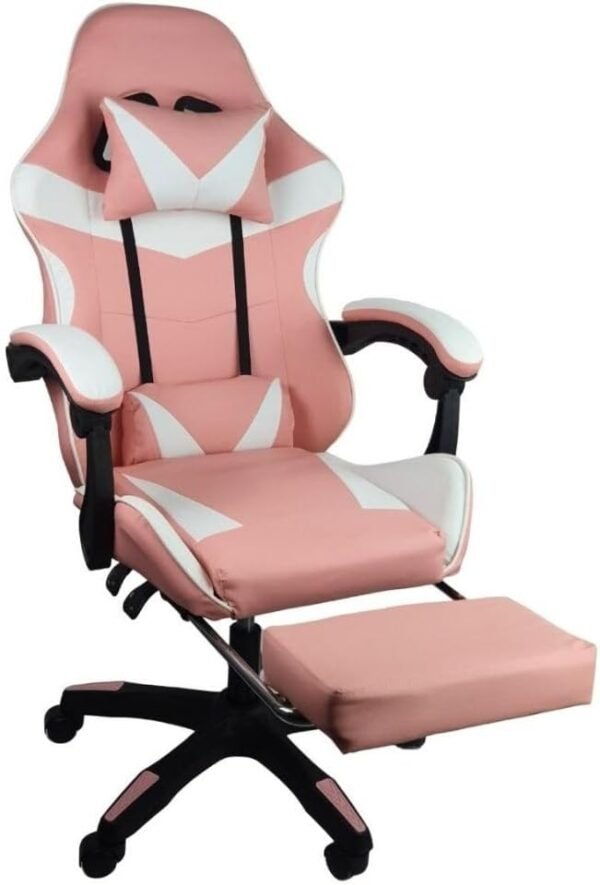 Cadeira Gamer Stillus Ergonômica Com Apoio Para Os Pés (Rosa)