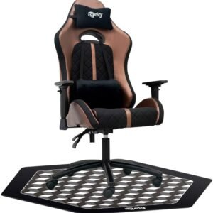 Cadeira Gamer com Tapete Yazi Conforto Premium com Espuma D40, Reclinável, Braços e Encosto Ajustáveis - CH35BKBR ELG