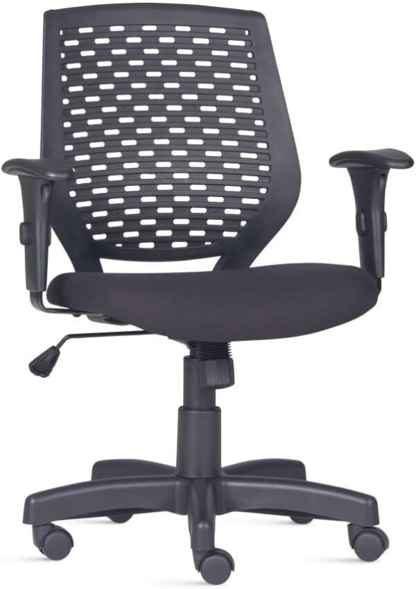 Cadeira Liss PP Frisokar Operativa Ergonômica Mecanismo Relax Encosto Anatômico Tecido Crepe Preto