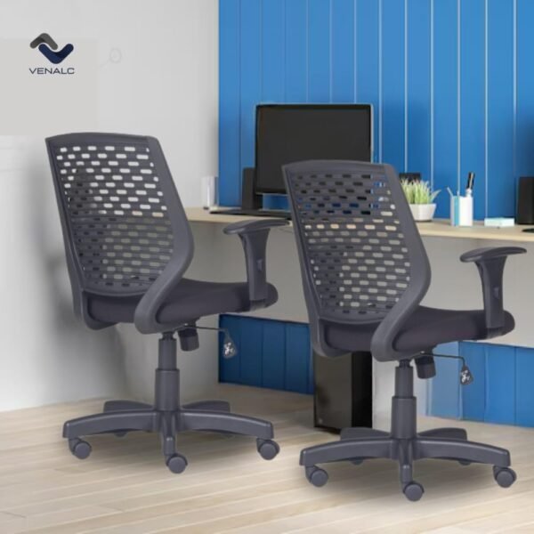Cadeira Liss PP Frisokar Operativa Ergonômica Mecanismo Relax Encosto Anatômico Tecido Crepe Preto - Imagem 2