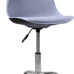 Cadeira Office Base Cromada Com Rodizio Giratória Saarinen Cinza