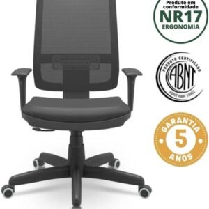 Cadeira Para Escritório Ergonômica Presidente Brizza Plaxmetal Preto