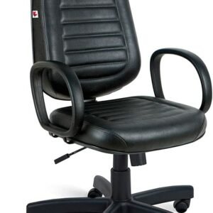 Cadeira Presidente BAIXA COSTURADA - Braço Corsa - COR PRETA - MARTIFLEX - 30102
