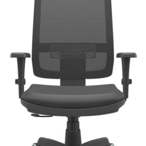 Cadeira Presidente Escritório Giratória BackSystem Plaxmetal com Braço 3D Preta