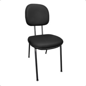 Cadeira Secretária Fixa Pé 3/4 Estofada em Courvin, Confortável e Resistente com Estrutura Robusta e Design Moderno - Escritex