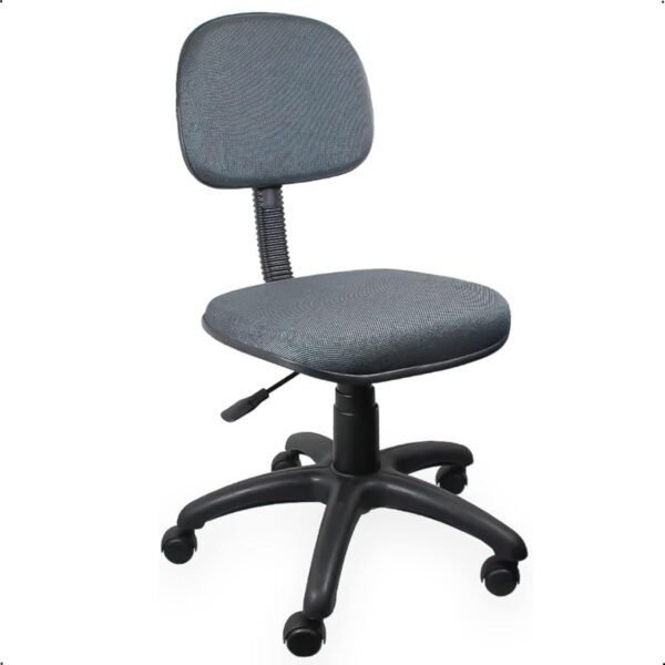 Cadeira Secretária Giratória de Escritório com Rodízios, Estofada em Tecido Ergonômico Cinza - Escritex