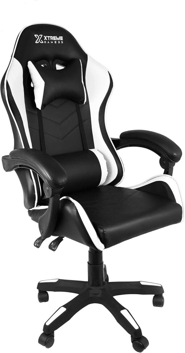 Cadeira Xtreme Gamers Cinesis Giratória Reclinável Altura Ajustável Preta e Branca