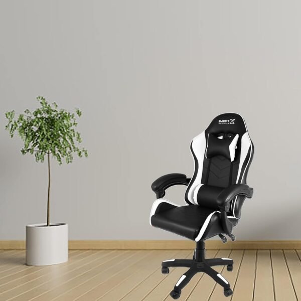 Cadeira Xtreme Gamers Cinesis Giratória Reclinável Altura Ajustável Preta e Branca - Imagem 2