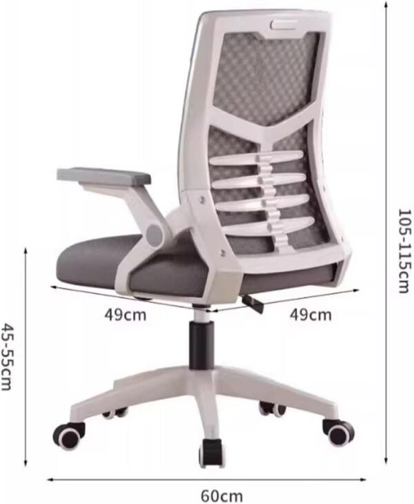 Cadeira de Escritório Cadeira de escritório executiva com apoio de braço ajustável, cadeira giratória ergonômica para escritório em casa, cadeira de mesa com encosto alto Cadeira Gamer(Preto) - Imagem 2