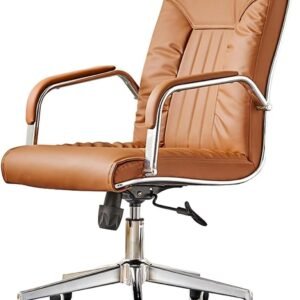 Cadeira de Escritório Cadeira de escritório executiva com encosto alto Cadeira de escritório em couro PU com apoio de braço, cadeira ergonômica para escritório doméstico Cadeira Gamer(Brown)