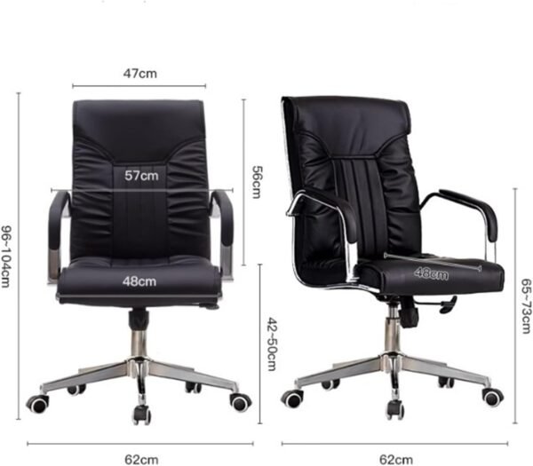Cadeira de Escritório Cadeira de escritório executiva com encosto alto Cadeira de escritório em couro PU com apoio de braço, cadeira ergonômica para escritório doméstico Cadeira Gamer(Brown) - Imagem 2