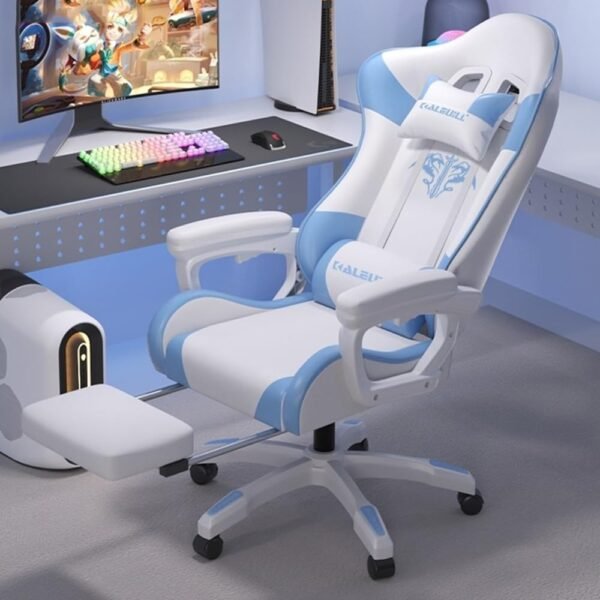 Cadeira de Escritório Cadeira de escritório para jogos com função reclinável, cadeira ergonômica para computador, ideal para dormitórios estudantis Cadeira Gamer - Imagem 2