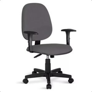 Cadeira de Escritório Diretor Giratória Cinza com Relax, Braços Reguláveis, Encosto Reclinável e Espuma Injetada - Home Gourmet