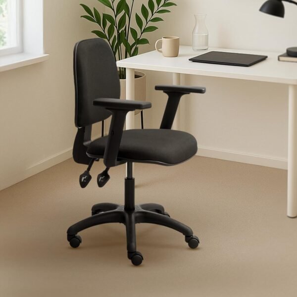 Cadeira de Escritório Ergonômica Executiva Corporativa NR-17 – Reclinável, Espuma Moldada, Braços 1D Ajustáveis, Suporta até 150kg – Rodas Silenciosas, Design Moderno e Conforto Premium – Preta - Imagem 2
