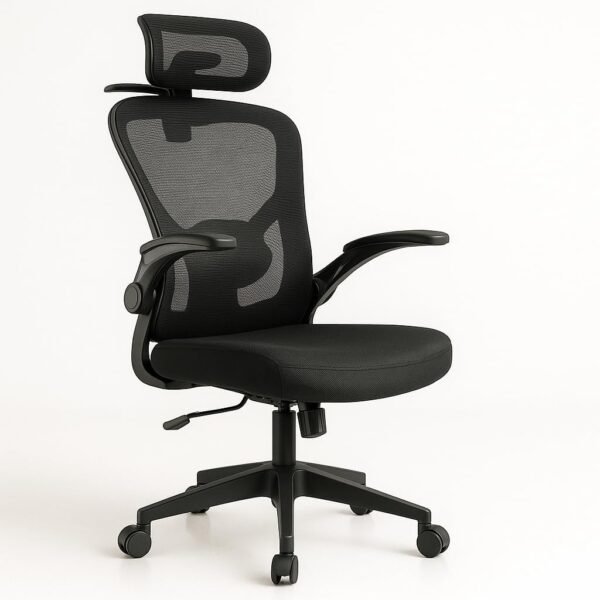Cadeira de Escritório Ergonômica Mesh – Reclinável, Giratória, com Apoio de Cabeça e Lombar, Cabide Embutido, Regulagem de Altura, Base Reforçada – Ideal para Home Office