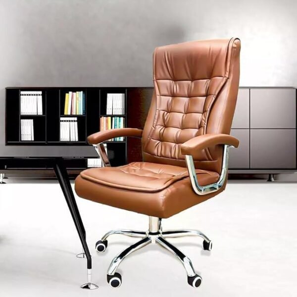 Cadeira de Escritório Ergonômica Presidente Big Boss - Couro Premium, Pillow Top, 42 Molas, Suporta 150kg, Base Reforçada, Regulagem de Altura e Sistema Relax - Imagem 2