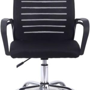 Cadeira de Escritório Ergonômica Stoel Basis com Malha Mesh Respirável Design Listrado e Base Preta com Rodinhas
