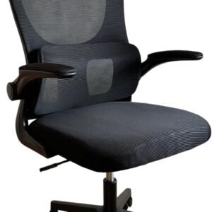 Cadeira de Escritório Ergonômica com Tecido Mesh Premium Preto e Apoio Lombar