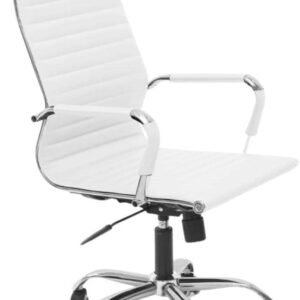 Cadeira de Escritório Esteirinha Base Cromada com Rodinha Fortt Bilbao Branca - Cef01-b