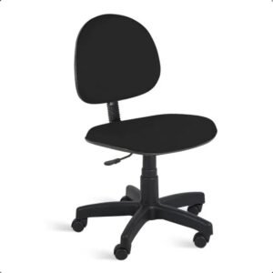 Cadeira de Escritório Executiva Giratória Ergonômica com Tecido Preto, Espuma Injetada e Rodízios Antirriscos - Home Gourmet