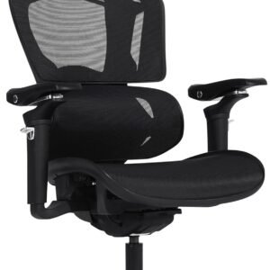 Cadeira de Escritório Gamer DT3 Chrono,ergonomica com revestimento Mesh Vintex-C™,apoio de cabeça 2D,braços 5D+rotação 360º,apoio lombar AWS,suporta até 130kg,altura máx.de 1,85m (Grey)