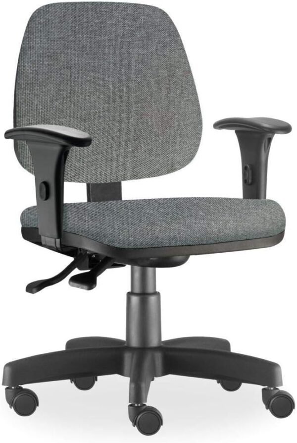 Cadeira de Escritório Giratória Executiva Ergonômica Job L02 Linho Cinza Escuro - Lyam Decor