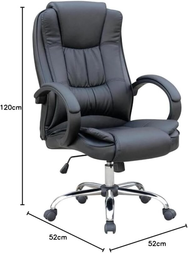 Cadeira de Escritorio Presidente FOX Office 300 Suporta 120kg Couro sintético Preta - Imagem 2