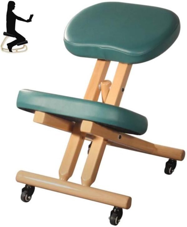 Cadeira de joelho de balanço dobrável ergonômica, banco de correção de postura de escritório cadeiras de mesa ajustáveis com ângulo de altura ajustável melhora sua postura com um assento angular