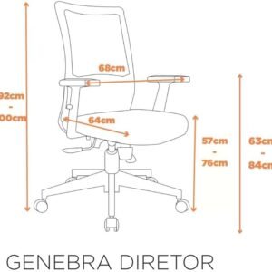 Cadeira para Escritório Diretor com Nr17 Genebra Fratini