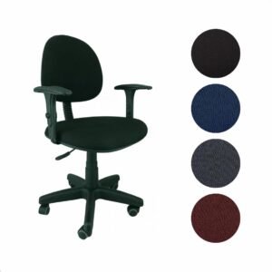 Cadeira para Escritório Executiva Giratória Ergonômica com Braços, Tecido, Estrela Arcada e Rodízios PU Antirriscos - Home Gourmet (Vermelho)