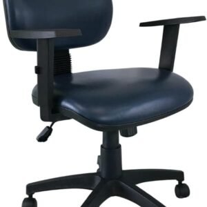 Cadeira para Escritório Stylus Gerente Giratória Azul-Marinho com Altura Ajustável, Couro Sintético e Suporte até 120 kg - Home Gourmet