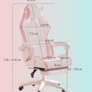 Cadeira reclinável de corrida para videogame, cadeira ergonômica de videogame com encosto alto com apoio para os pés e apoios de braço ajustáveis, cadeira de escritório ergonômica resistente para