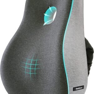 Capa de almofada de suporte lombar, design ergonômico, encosto ortopédico para alívio da dor nas costas, espuma de memória, suporte nas costas para cadeira de escritório, cadeira de computador, assento de carro reclinável e sofá em dois tons