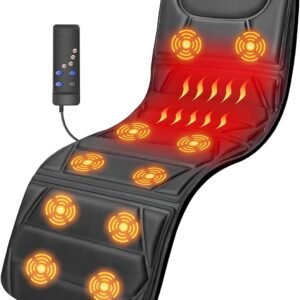 Colchonete e Almofada de Acupressão, Assento Massageador Almofada Massagem Lombar, Coxas e Pescoço Terapia Com Aquecimento Esteira Massageadora Preto