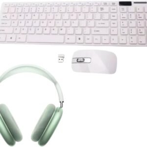 Combo Slim Teclado Mouse Fone de Ouvido Sem Fio Bluetooth com Microfone Kit Home Office. (Variado)