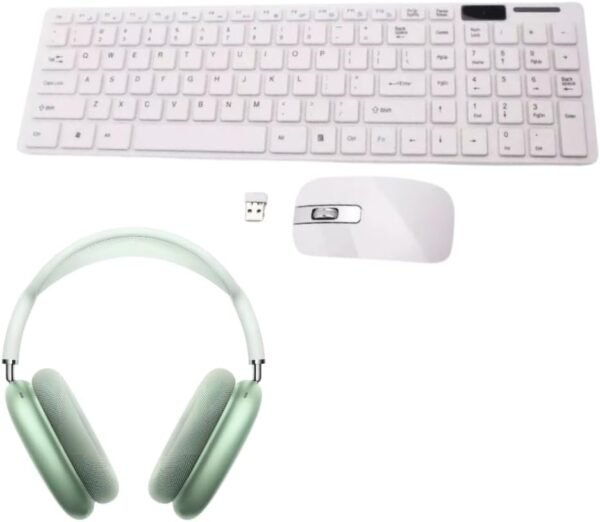 Combo Slim Teclado Mouse Fone de Ouvido Sem Fio Bluetooth com Microfone Kit Home Office. (Variado)