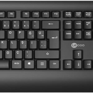 Combo Teclado e Mouse sem fio Lecoo KW202BK Preto Layout ABNT2 Ergonomico anti respingo mouse ambidestro e ergonômico alcance de 10 metros com nano USB Plug and Play wi-fi