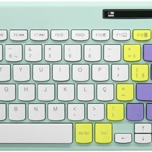 Combo s/fio C3Tech Teclado e Mouse K-W71GN TKL, ambidestro, Layout Português Brasileiro, Multimídia, Anti-Respingo, Teclas Baixas Chocolate, Tamanho Reduzido, Compatível com Windows, Linux, MacOS