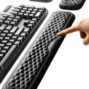 Conjunto de descanso de pulso para teclado e mouse da VAYDEER acolchoado com espuma de memória e suporte de descanso de mão para escritório, computador, laptop, Mac Typing e alívio da dor no pulso (conjunto grande)