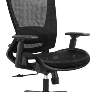 ELABEST Cadeira de mesa de escritório de malha, cadeira de mesa ergonômica para computador T96, encosto de cabeça de malha 3D ajustável, função de inclinação, suporte lombar ajustável e apoios de
