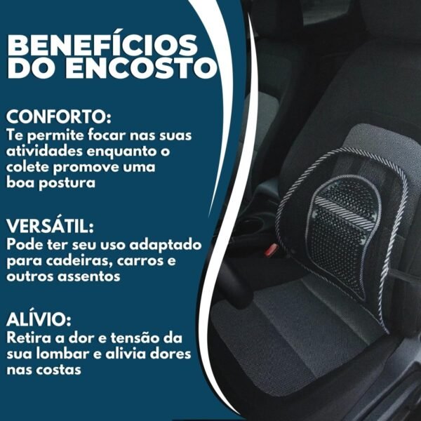 Encosto Lombar Supermedy Suporte Lombar Apoio para as Costas Conforto Lombar Ergonomia Alívio Dor nas Costas Postura Correta Apoio Coluna Cadeira de Escritório Encosto Premium JCanovaStore - Imagem 2