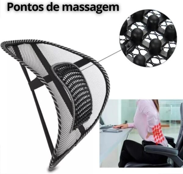 Encosto Lombar de Cadeira Escritorio Ortopedico Ergonomico Alivio das Dores Nas Costas Correção Postural - Imagem 2