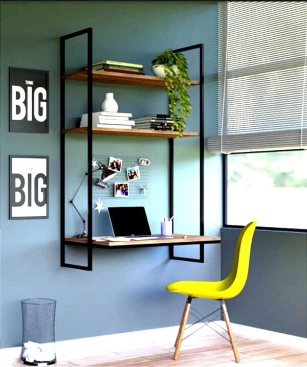Escrivaninha Estilo Industrial Moderno Home Office Prateleira