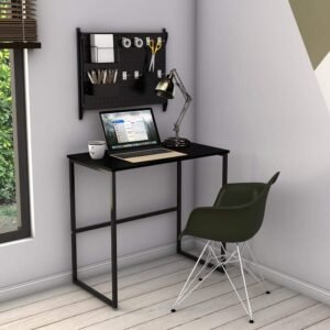 Escrivaninha Mesa Escritório para Notebook Home Office Estilo Industrial Delin Dicarlo Preto