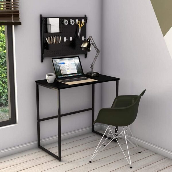 Escrivaninha Mesa Escritório para Notebook Home Office Estilo Industrial Delin Dicarlo Preto