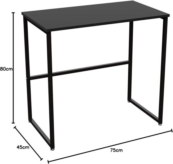 Escrivaninha Mesa Escritório para Notebook Home Office Estilo Industrial Delin Dicarlo Preto - Imagem 2