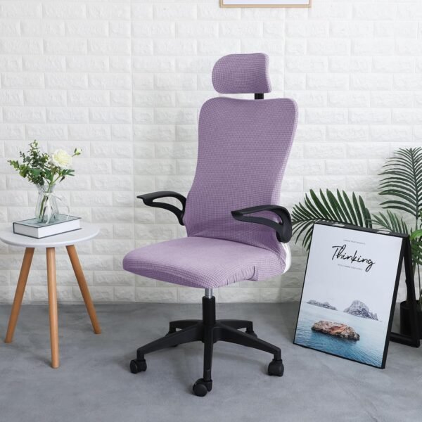 FORCHEER Conjunto ergonômico de cadeira de escritório com capa de apoio de cabeça, repelente de água, roxo - Imagem 2